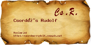 Csordás Rudolf névjegykártya