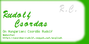 rudolf csordas business card